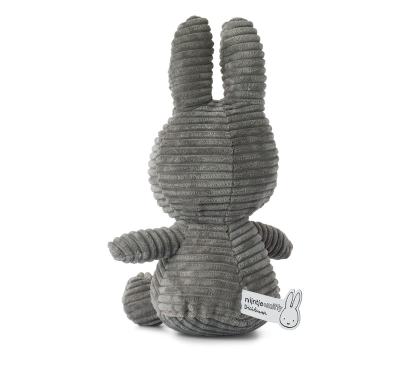 Miffy Sitting Corduroy Dark Grey 23cm