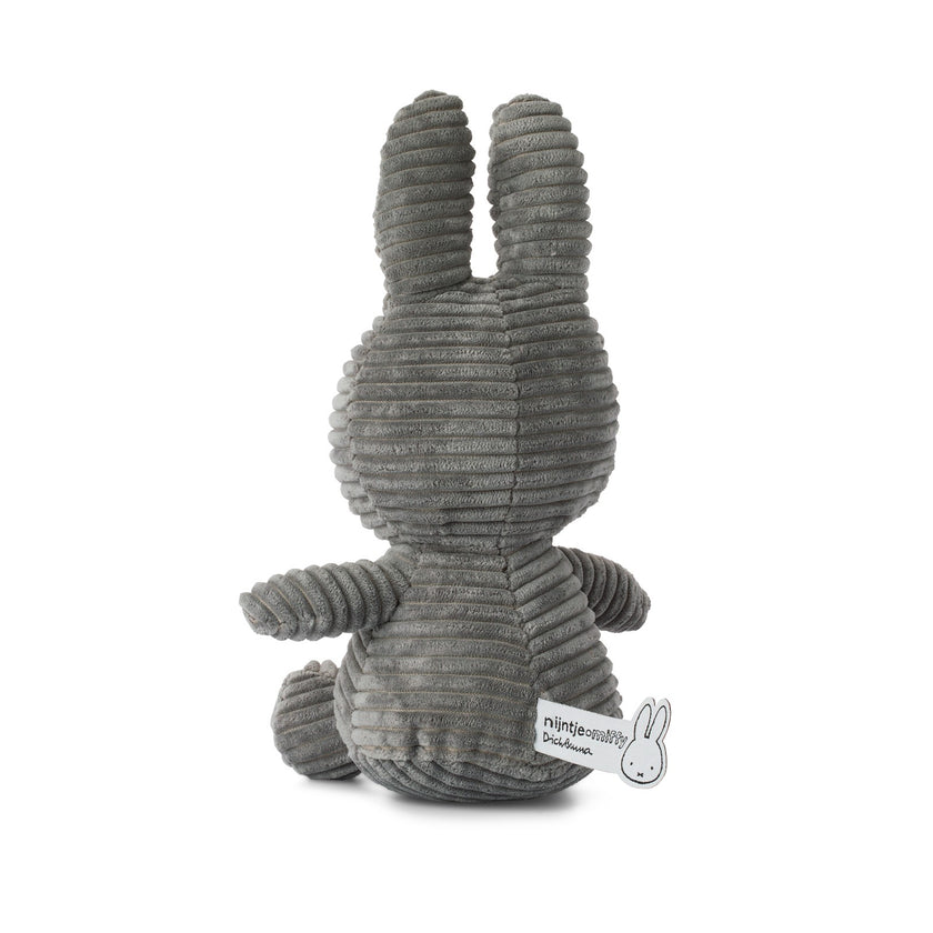 Miffy Sitting Corduroy Dark Grey 23cm