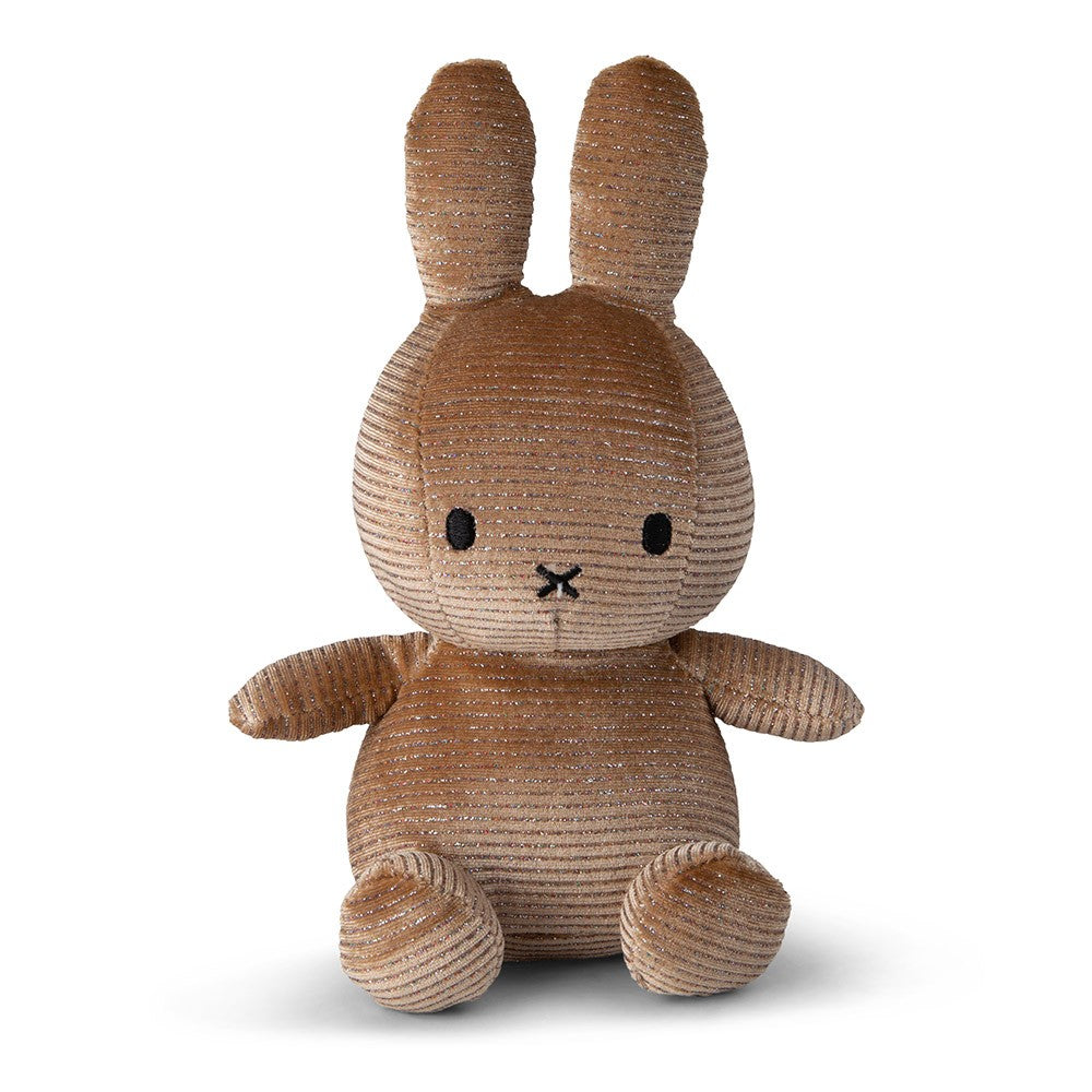 Miffy Sitting Corduroy Sparkle Champagne 23cm