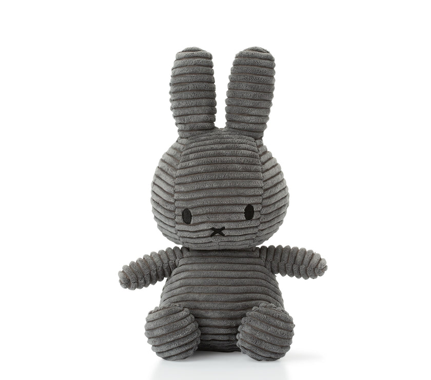 Miffy Sitting Corduroy Dark Grey 23cm