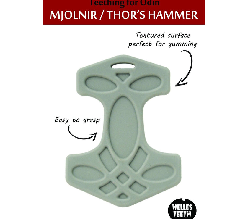 Helles Teeth Thor's Hammer Teether (Beard Grey) | Little Baby.