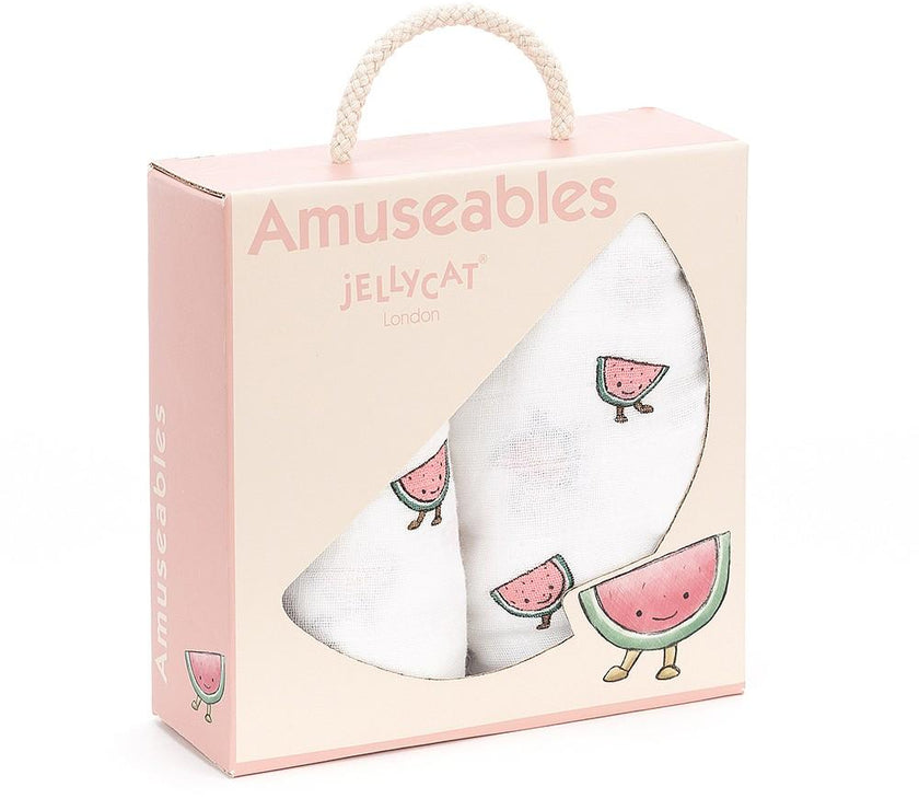 JellyCat Amuseable Watermelon Pair Of Muslins | Little Baby.
