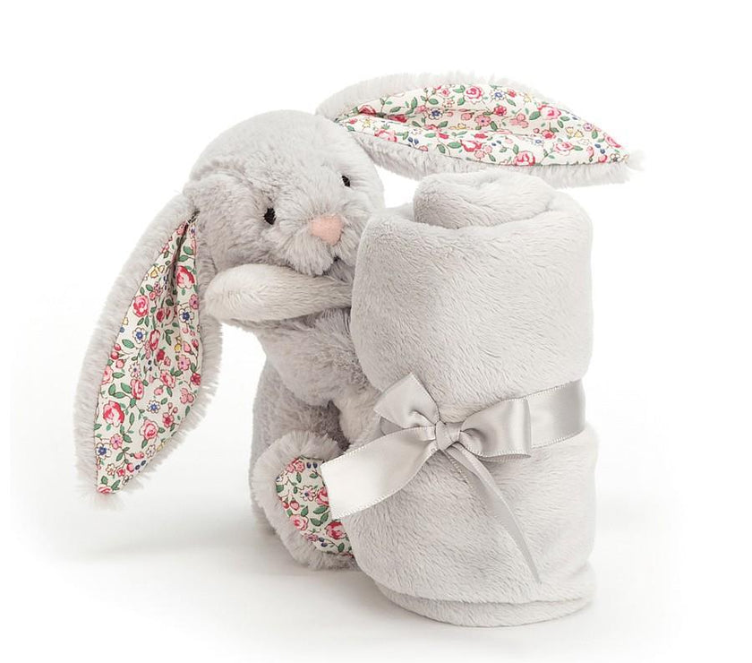 JellyCat Blossom Silver Bunny Soother | Little Baby.