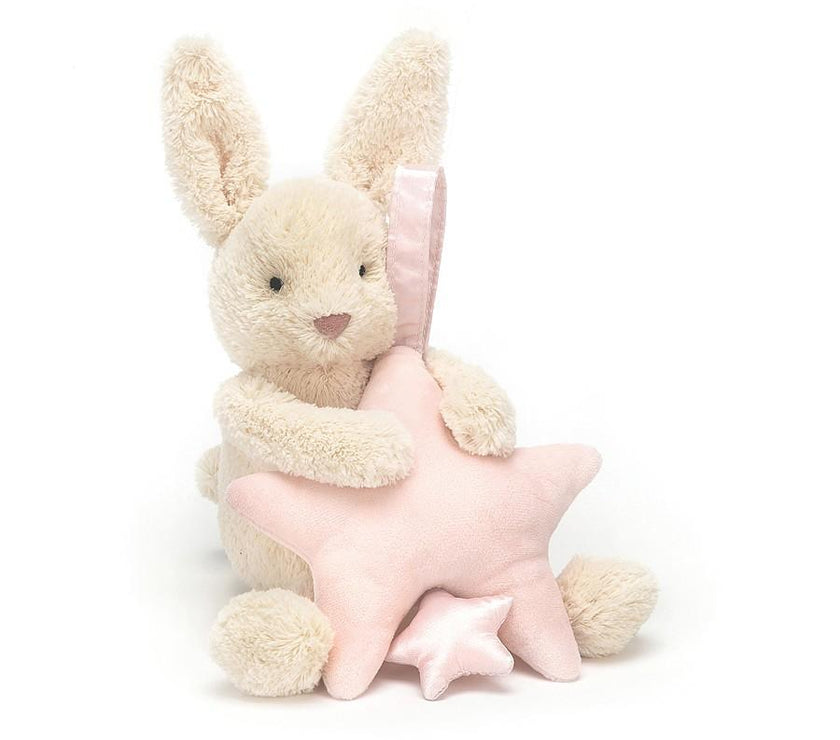 JellyCat Star Bunny Pink Musical Pull - H28cm | Little Baby.