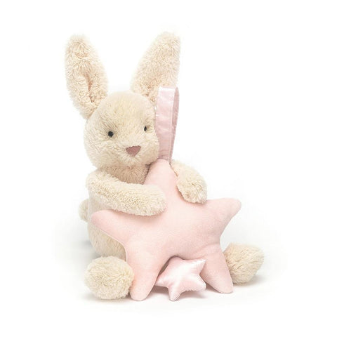JellyCat Star Bunny Pink Musical Pull - H28cm | Little Baby.