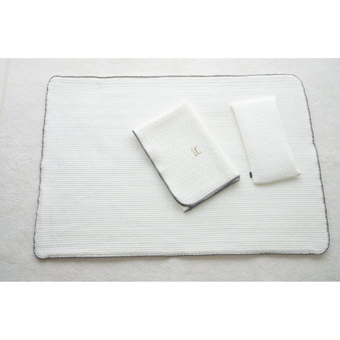 LOLBaby 100% Premium Cotton Bedding Set - Pigment Line Plain White