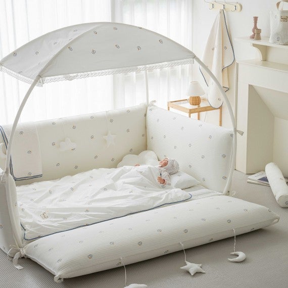 LOLBaby Cotton Embroidery Bumper Bed accessories - Canopy ONLY