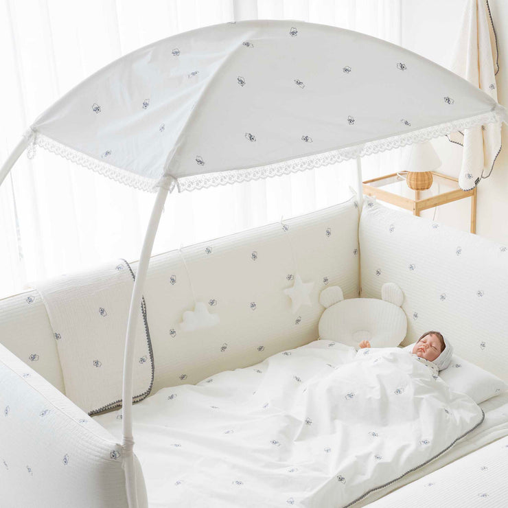 LOLBaby Cotton Embroidery Bumper Bed accessories - Canopy ONLY