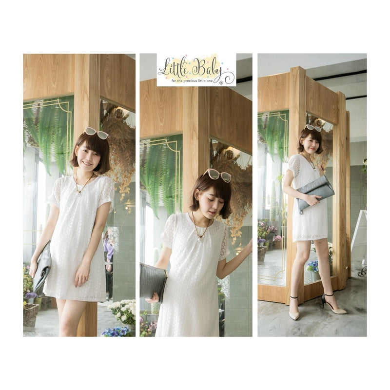LB1665743 White Lace Dress | Little Baby.