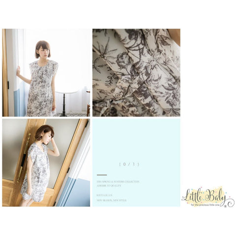 LB16670255 White Grey Floral Dress | Little Baby.