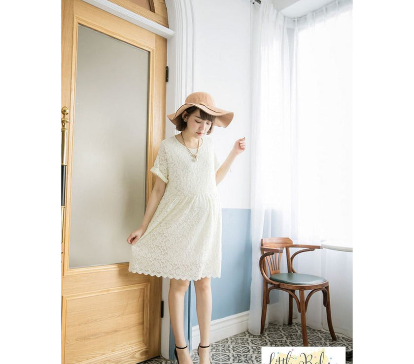 LB16670257 Breastfeeding Dress in Beige (Free Size) | Little Baby.