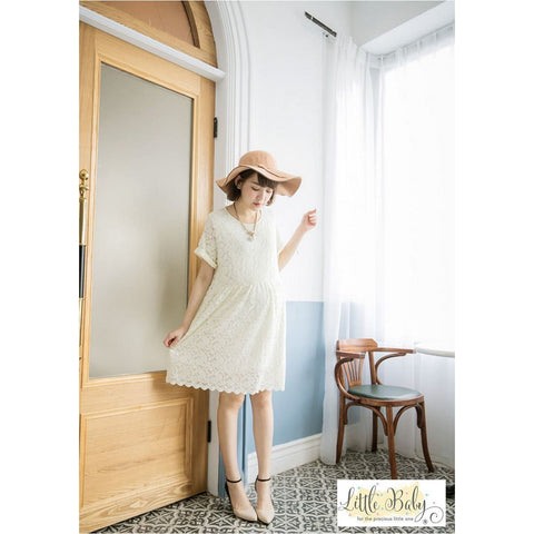 LB16670257 Breastfeeding Dress in Beige Free Size