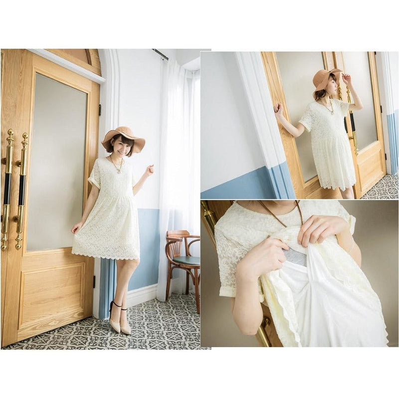 LB16670257 Breastfeeding Dress in Beige (Free Size) | Little Baby.