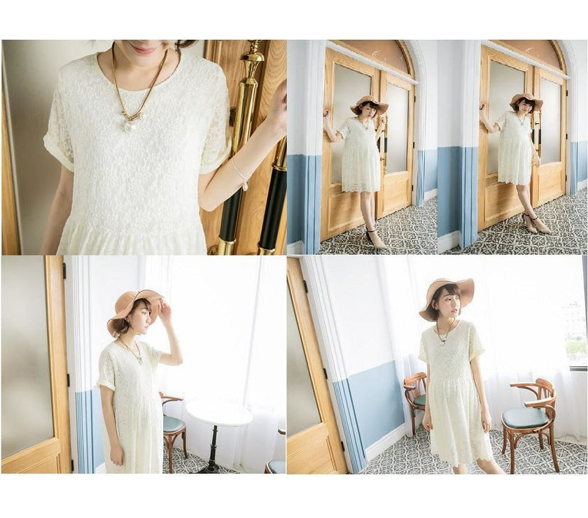 LB16670257 Breastfeeding Dress in Beige (Free Size) | Little Baby.