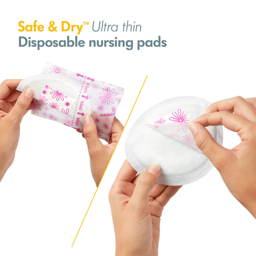 Medela Safe & Dry Ultra Thin Disposable Bra Pads (30s) | Little Baby.