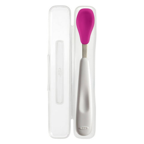 OXO TOT On-The-Go Feeding Spoon - Pink | Little Baby.