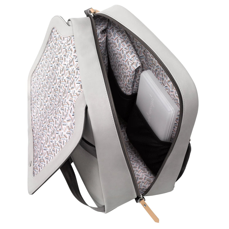 Petunia Pickle Bottom META Backpack - Grey Pearl Nubuck Leatherette-4