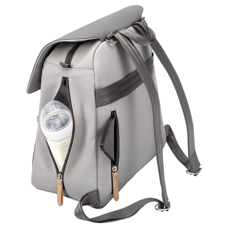 Petunia Pickle Bottom META Backpack - Grey Pearl Nubuck Leatherette-5
