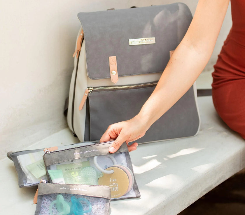 Petunia Pickle Bottom META Backpack - Grey Pearl Nubuck Leatherette