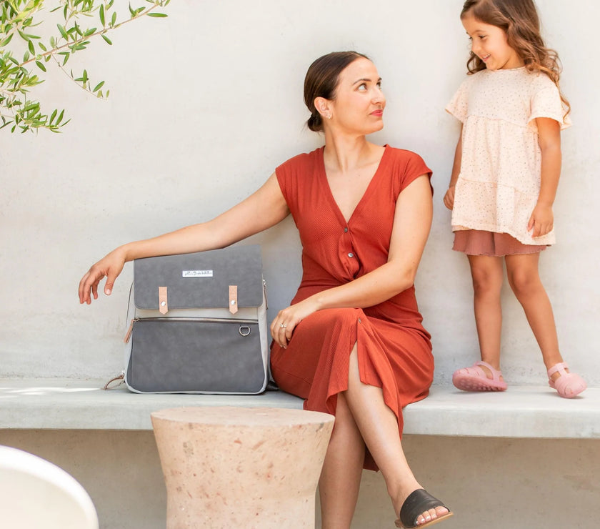 Petunia Pickle Bottom META Backpack - Grey Pearl Nubuck Leatherette
