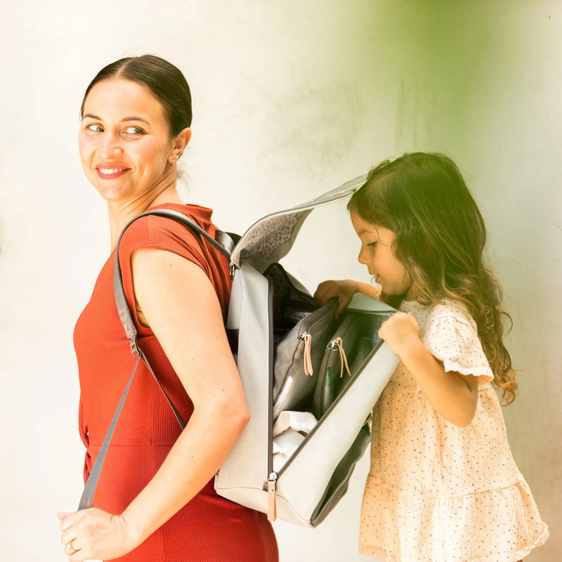 Petunia Pickle Bottom META Backpack - Grey Pearl Nubuck Leatherette-9