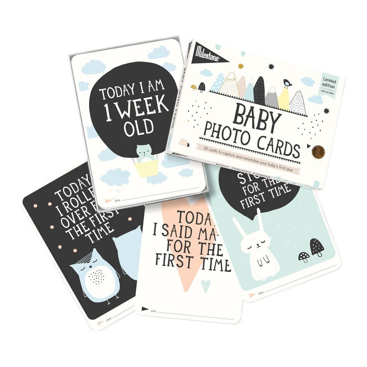 Milestone Baby Cards - Over the Moon | Little Baby.