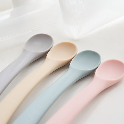 Poled Baby Feeding Silicone Spoon | Little Baby.