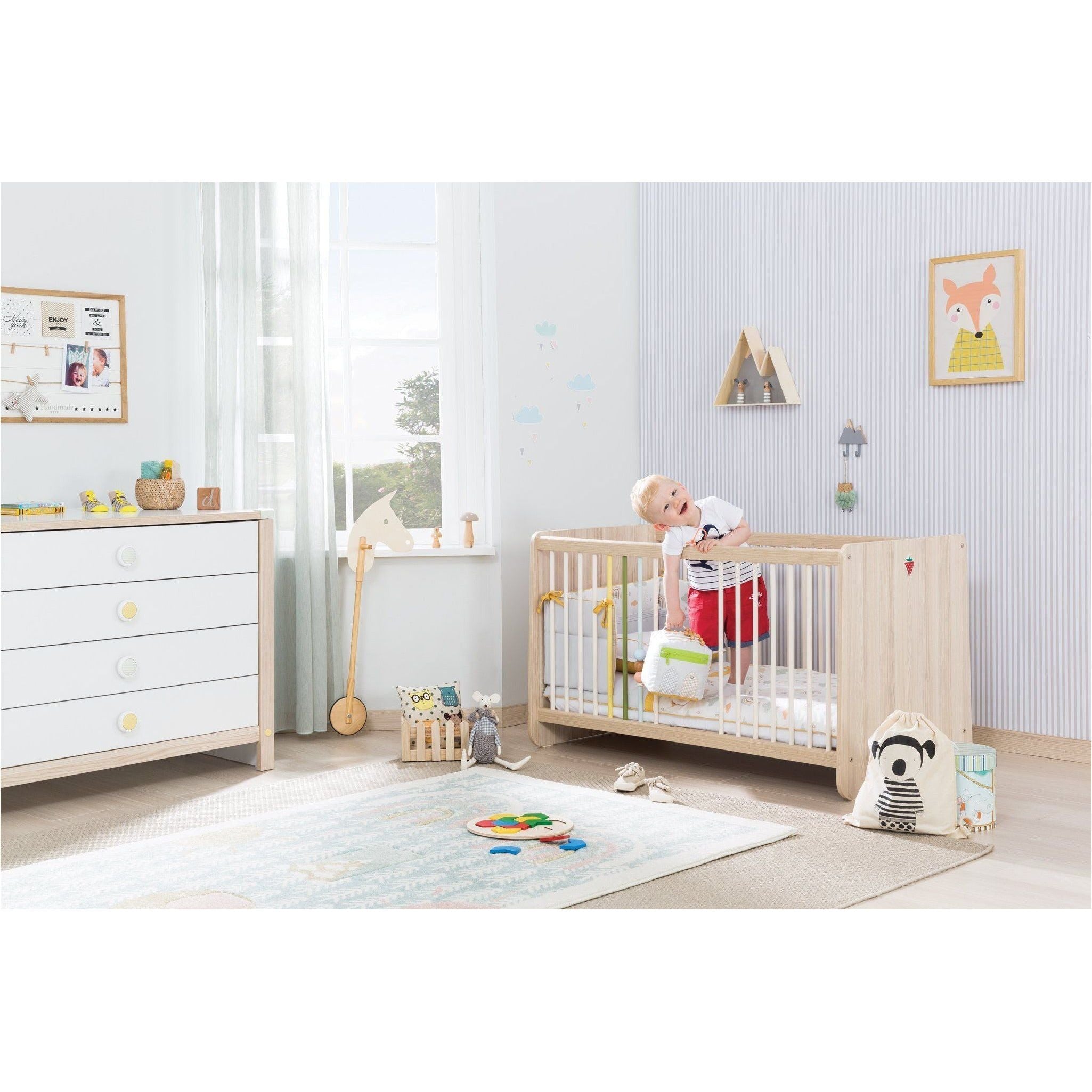 Montes Series 7 in 1 Baby Cot (Exclusive) - Full Set Include Bedding Set & Mattress | Little Baby.