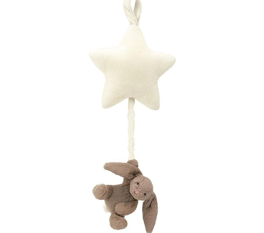 JellyCat Bashful Beige Bunny Star Musical Pull | Little Baby.