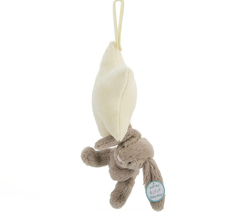 JellyCat Bashful Beige Bunny Star Musical Pull | Little Baby.
