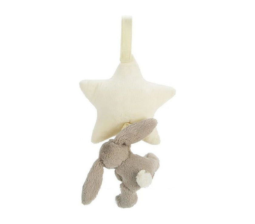 JellyCat Bashful Beige Bunny Star Musical Pull | Little Baby.