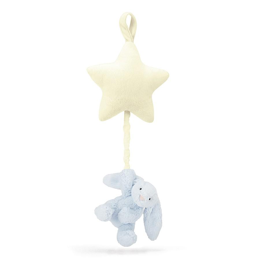 JellyCat Bashful Blue Bunny Star Musical Pull | Little Baby.