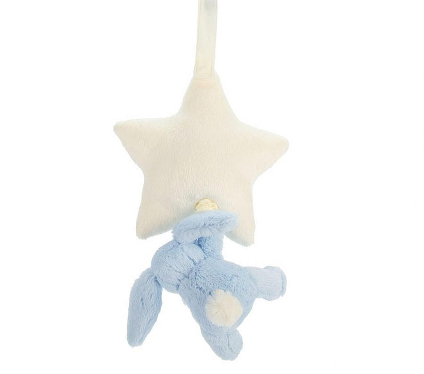 JellyCat Bashful Blue Bunny Star Musical Pull | Little Baby.