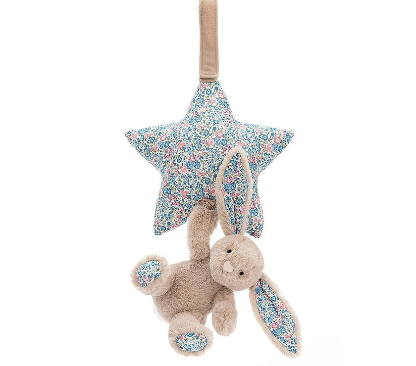 JellyCat Blossom Beige Bunny Musical Pull | Little Baby.