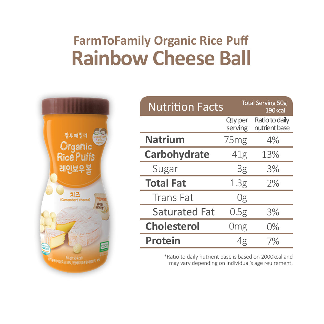 FarmToBaby Organic Rice Puff Rainbow Ball (6m+) Expiry 03/2022 | Little Baby.