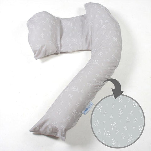 Dreamgenii Pregnancy Support & Feeding Pillow - Floral Grey White | Little Baby.