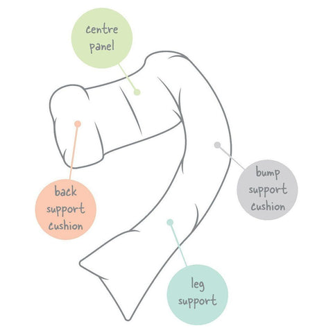 Dreamgenii Pregnancy Support & Feeding Pillow - Floral Grey White | Little Baby.