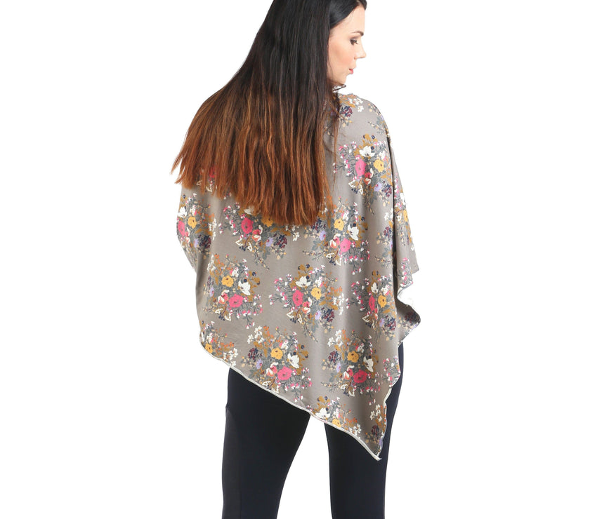 UberMums Earl Grey Floral Nursing Poncho - Modal Spandex | Little Baby.
