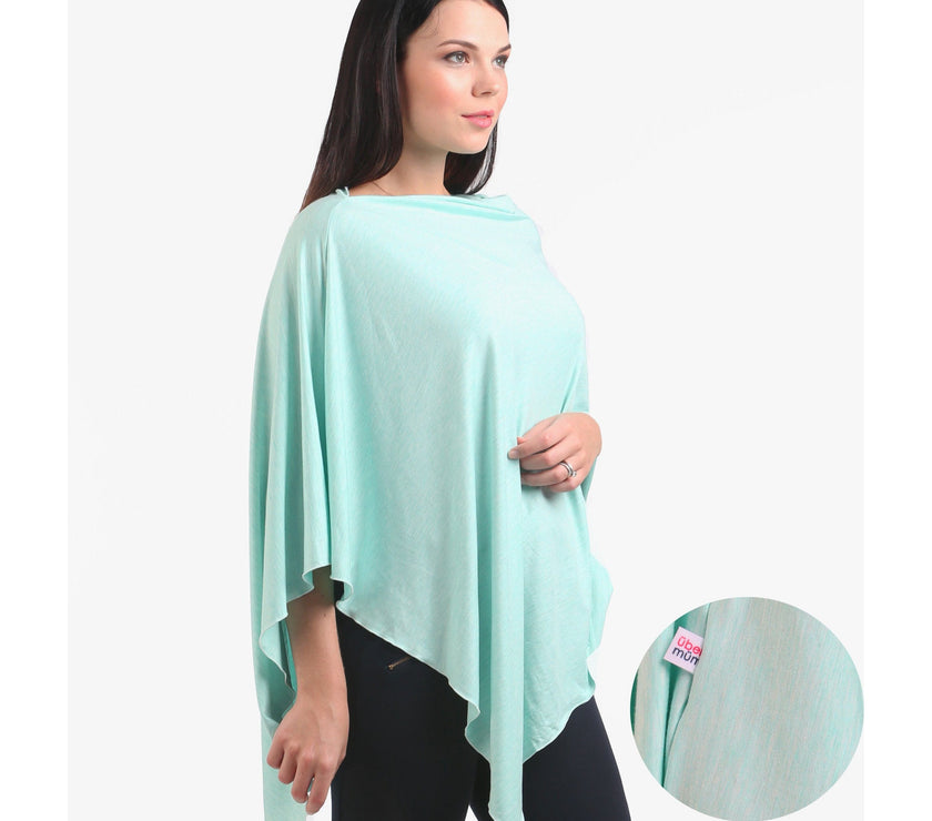 UberMums Mint Mist Nursing Poncho - Modal Spandex | Little Baby.
