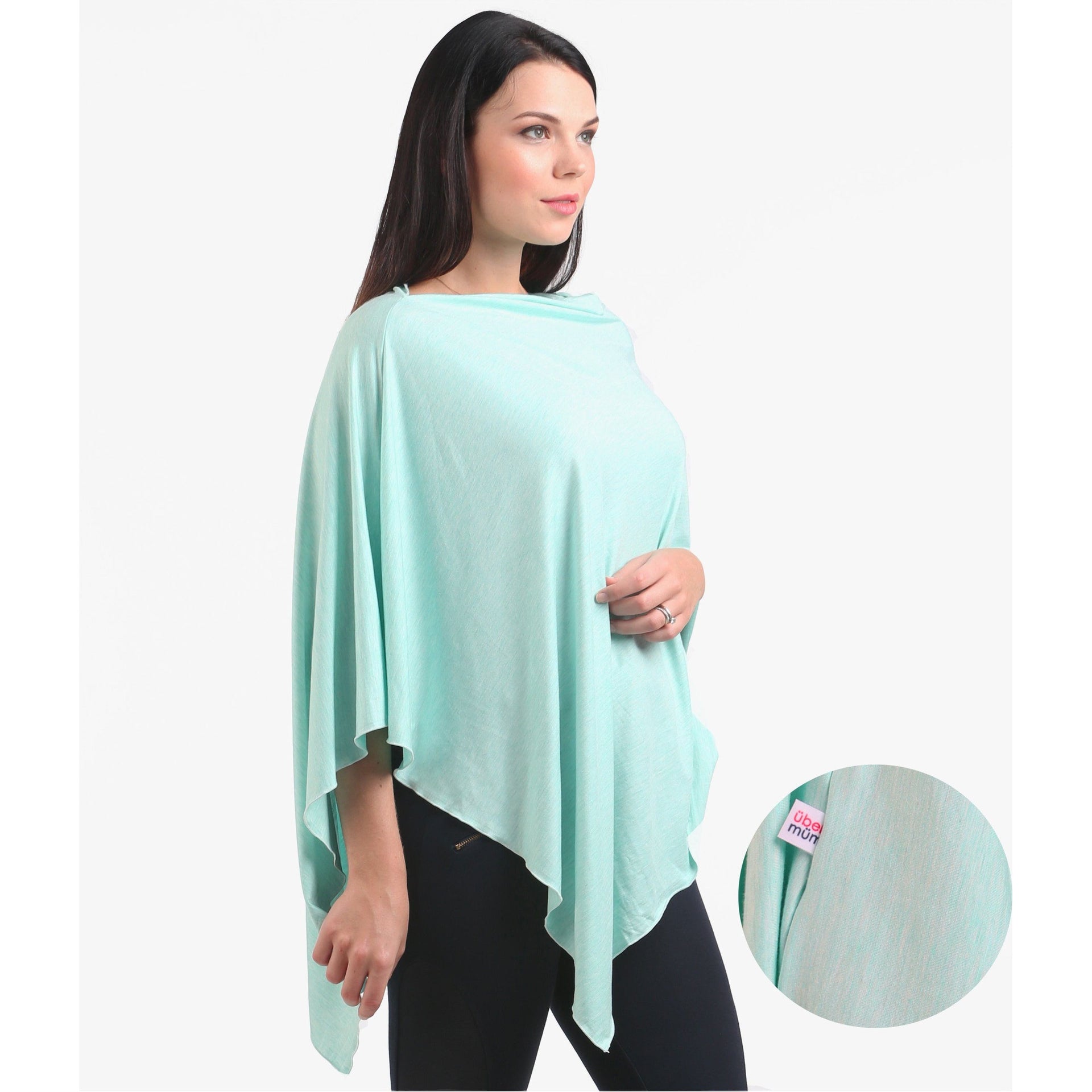 UberMums Mint Mist Nursing Poncho - Modal Spandex | Little Baby.