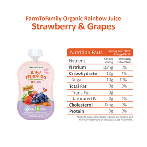 FarmToBaby Organic Rainbow Fruit Juice - 100ml (12m+) Expiry 06/22 | Little Baby.