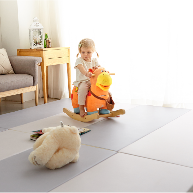 Foldaway Playmat W, 200 x 140 x 4cm (Pink Gray) | Little Baby.