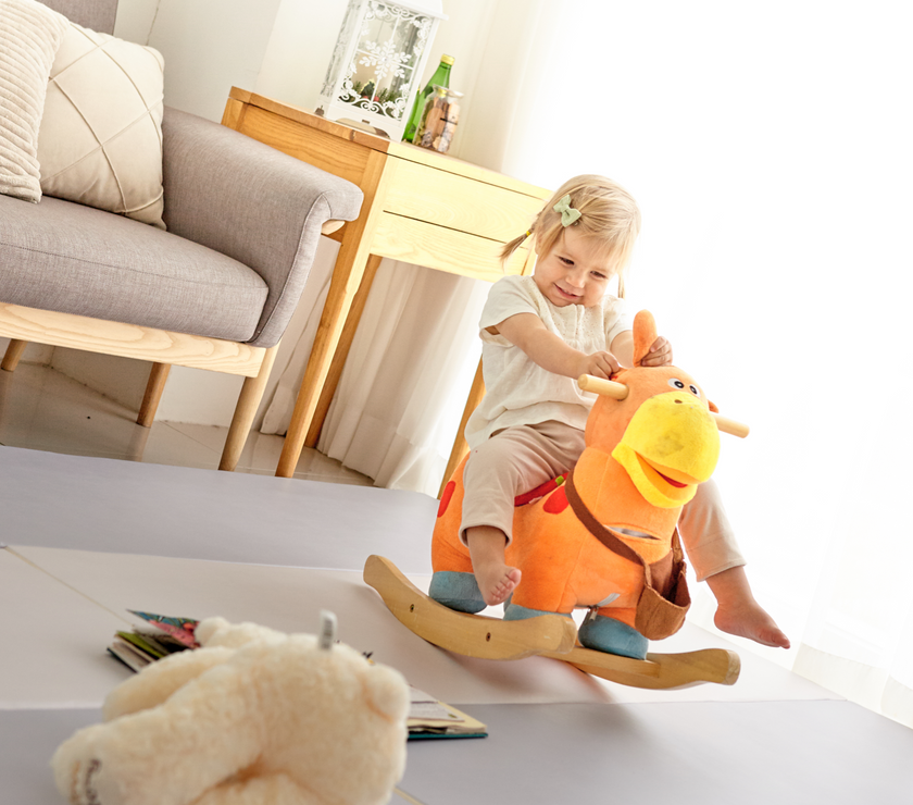 Foldaway Playmat W, 200 x 140 x 4cm (Pink Gray) | Little Baby.
