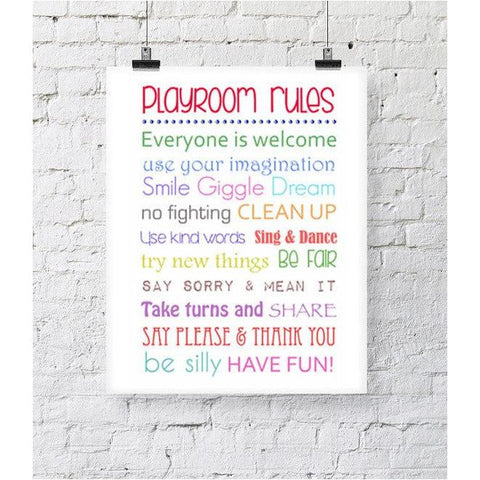 Lorliepop Prints Playroom Rules - Canvas | Little Baby.
