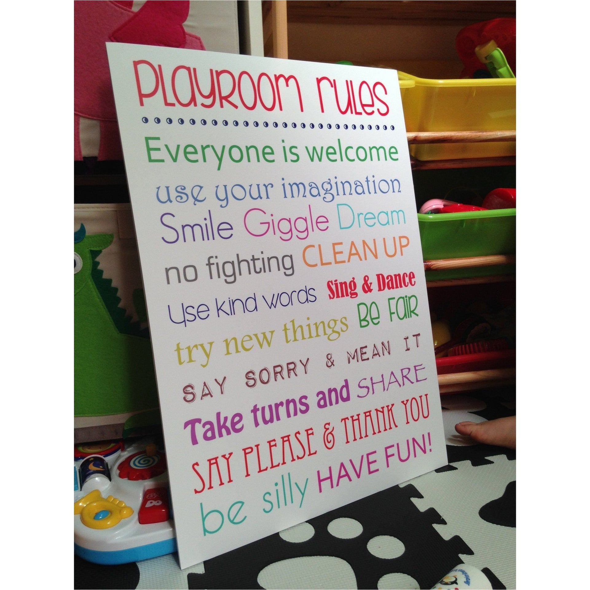 Lorliepop Prints Playroom Rules - Canvas | Little Baby.