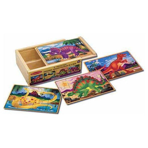 Melissa & Doug Dinosaur Jigsaw Puzzles in a Box | Little Baby.