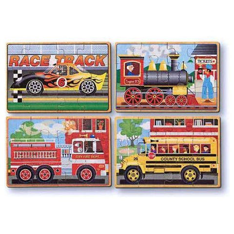 Melissa & Doug Vehicles Jigsaw Puzzles in a Box | Little Baby.