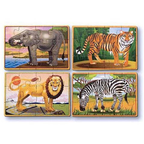 Melissa & Doug Wild Animals Jigsaw Puzzles in a Box | Little Baby.