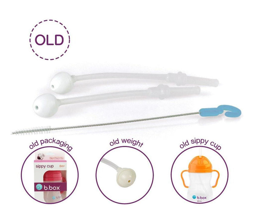 B.Box Replacement Straws & Cleaning Brush for Sippy Cup (For Old Cups Only) | Little Baby.