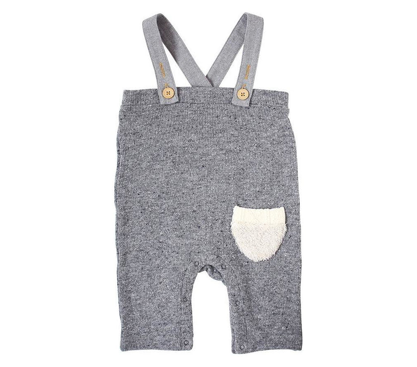 Hoppetta Knit Salopette Gray 80~90cm | Little Baby.